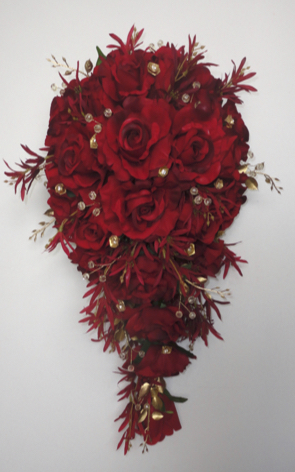Red & Gold Teardrop/Shower Bouquet